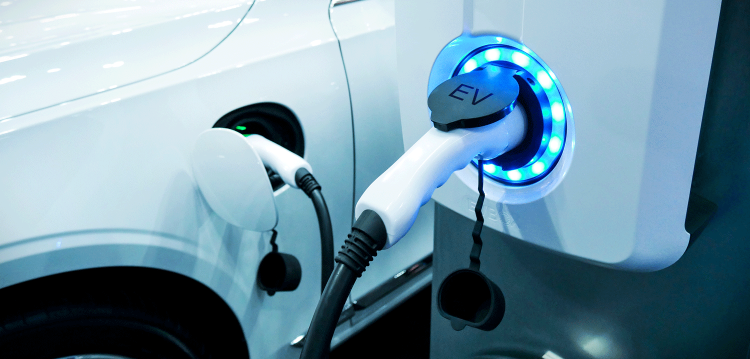 Car connected with electrical charging